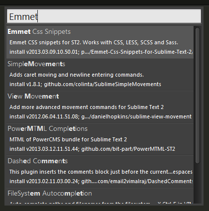 搜索 Emmet