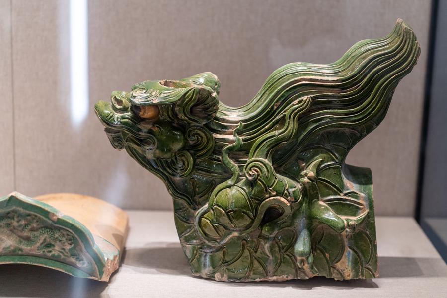 绿釉琉璃垂兽 绿釉琉璃垂兽